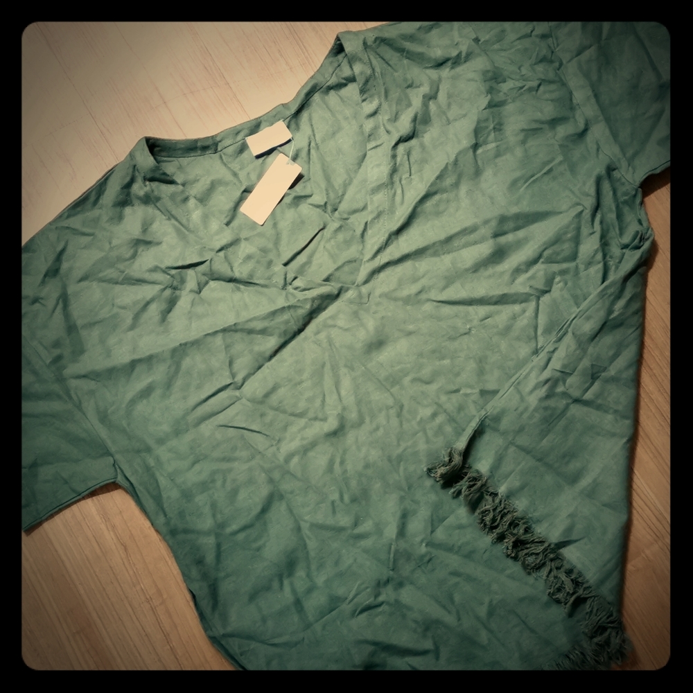 NWT!! Anthropologie ~ GILLIA Linen Tunic in Green